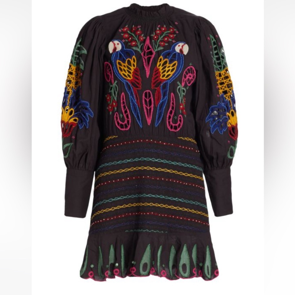 FARM RIO Tapestry Embroidered Minidress